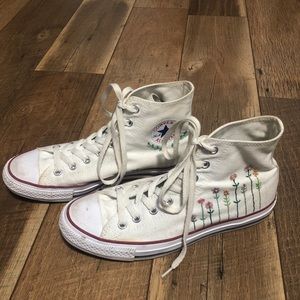 Hand-Embroidered Converse High Tops